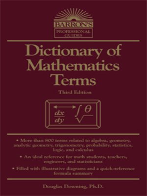 cover image of Dictionary of Mathematics Terms